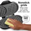 Proctor Silex Mini Waffle Maker Machine with 4” Round Non-stick Grids, Make Personalized Individual Breakfast Keto Chaffles and Hashbrowns, Compact, Black (26100)(Double Compartments)