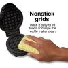 Proctor Silex Mini Waffle Maker Machine with 4” Round Non-stick Grids, Make Personalized Individual Breakfast Keto Chaffles and Hashbrowns, Compact, Black (26100)(Single Compartment)