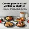 Proctor Silex Mini Waffle Maker Machine with 4” Round Non-stick Grids, Make Personalized Individual Breakfast Keto Chaffles and Hashbrowns, Compact, Black (26100)(Double Compartments)