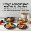 Proctor Silex Mini Waffle Maker Machine with 4” Round Non-stick Grids, Make Personalized Individual Breakfast Keto Chaffles and Hashbrowns, Compact, Black (26100)(Single Compartment)