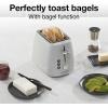 Proctor Silex Plastic 2 Slice Toaster, Bagel, Defrost & Cancel Buttons, Browning Control With 7 Shades, Auto Shutoff, Slide-Out Crumb Tray, Oat White (22660)(Oat White)