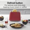 Proctor Silex Plastic 2 Slice Toaster, Bagel, Defrost & Cancel Buttons, Browning Control With 7 Shades, Auto Shutoff, Slide-Out Crumb Tray, Oat White (22660)(Red)