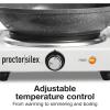 Proctor Silex Portable Electric Stove, Cast Iron Single Burner Cooktop, Compact, Adjustable Temperature Hot Plate, 1000 Watts, White (34107)(White)