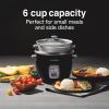 Proctor Silex Rice Cooker & Food Steamer, 16 Cups Cooked (8 Cups Uncooked), Includes Steam and Rinsing Basket, Black (37527)(Black)