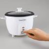Proctor Silex Rice Cooker & Food Steamer, 16 Cups Cooked (8 Cups Uncooked), Includes Steam and Rinsing Basket, Black (37527)(White (37534NR))