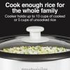 Proctor Silex Rice Cooker & Food Steamer, 16 Cups Cooked (8 Cups Uncooked), Includes Steam and Rinsing Basket, Black (37527)(White)