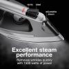 Proctor Silex Steam Iron for Clothes with Durable Stainless Steel Soleplate, 1500 Watts, 8’ Retractable Cord, 3-Way Auto Shutoff, Anti-Drip, Gray and Black (14250)(8’ Retractable Cord )