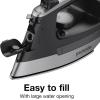 Proctor Silex Steam Iron for Clothes with Durable Stainless Steel Soleplate, 1500 Watts, 8’ Retractable Cord, 3-Way Auto Shutoff, Anti-Drip, Gray and Black (14250)(8’ Retractable Cord  (Pack of 2))