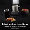 Proctor-Silex Single-Serve Coffee Maker Compatible with Pod Packs and Grounds, 40 oz. Reservoir Makes Four 10 oz. Cups Without Refilling, Black & Stainless Steel (49919)