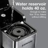 Proctor-Silex Single-Serve Coffee Maker Compatible with Pod Packs and Grounds, 40 oz. Reservoir Makes Four 10 oz. Cups Without Refilling, Black & Stainless Steel (49919)