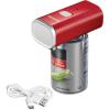 Proctor Silex Automatic Electric Can Opener, Hands Free Cordless Operation & USB Rechargeable, Self-Aligning, Cut Smooth Touch Lid Edges, Compact and Easy to Store, Red(Red)