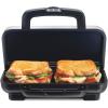 Proctor Silex Deluxe Hot Sandwich Maker With Easy-Clean Durable PFAS-Free Nonstick Ceramic Plates, Fits up to 2 Grilled Cheese, Ruebens, Tortas or Subs, Stainless Steel (25415MN)(Stainless Steel)