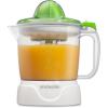 Proctor Silex Electric Citrus Juicer Machine, Large 34 oz. Pitcher, Pressure Activated, 2 Reamers for Big and Small Fruit, Pulp Control, for Orange, Lemon, Grapefruit Juice, White & Green (66340)(White & Green)