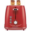 Proctor Silex Plastic 2 Slice Toaster, Bagel, Defrost & Cancel Buttons, Browning Control With 7 Shades, Auto Shutoff, Slide-Out Crumb Tray, Oat White (22660)(Red)