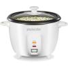 Proctor Silex Rice Cooker & Food Steamer, 16 Cups Cooked (8 Cups Uncooked), Includes Steam and Rinsing Basket, Black (37527)(White)