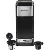 Proctor-Silex Single-Serve Coffee Maker Compatible with Pod Packs and Grounds, 40 oz. Reservoir Makes Four 10 oz. Cups Without Refilling, Black & Stainless Steel (49919)