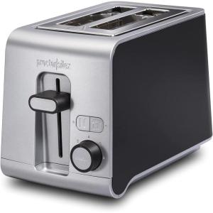 Proctor Silex 2 Slice Toaster with Extra Wide Slots, Sure-Toast Technology, Shade Selector & Bagel Setting, Black and Silver (22302)
