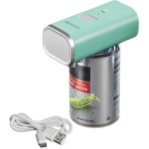 Proctor Silex Automatic Electric Can Opener, Hands Free Cordless Operation & USB Rechargeable, Self-Aligning, Cut Smooth Touch Lid Edges, Compact and Easy to Store, Red(Mint)