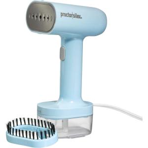 Proctor Silex Compact Travel Iron & Garment Steamer for Clothes, Ready in 45 Seconds for 7 Minutes of Continuous Use, Portable and Lightweight, Vacation Essentials, 1200 Watts, 120 ml Water Tank, Blue(120 ml Water Tank)