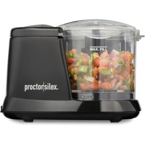 Proctor Silex Durable Electric Vegetable Chopper & Mini Food Processor for Chopping, Puree & Emulsify, 1.5 Cup, White(1.5 cups  Black)