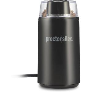 Proctor Silex Electric Coffee Grinder for Beans, Spices and More, Stainless Steel Blades, 12 Cups, White(Black)