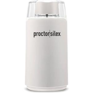 Proctor Silex Electric Coffee Grinder for Beans, Spices and More, Stainless Steel Blades, 12 Cups, White(White)