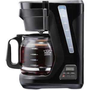 Proctor Silex FrontFill Drip Coffee Maker, 12 Cup Glass Carafe, Black and Silver (43680PS)(Compact)