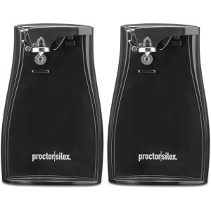 Proctor Silex Power Electric Automatic Can Opener for Kitchen with Knife Sharpener, Twist-off Easy-Clean Lever, Cord Storage, White (75224PS)(Black)