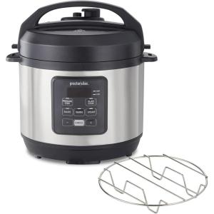 Proctor Silex Proctor-Silex Simplicity 4-in-1 Electric Pressure Cooker, 3 Quart Multi-Function With Slow Cook, Steam, Sauté, Rice, Stainless Steel (34503)